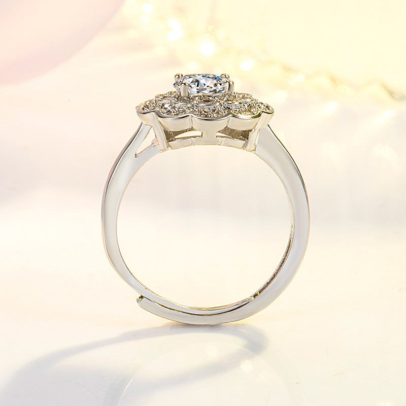Double Layer Floral Plum Blossom Ring Vera Lux