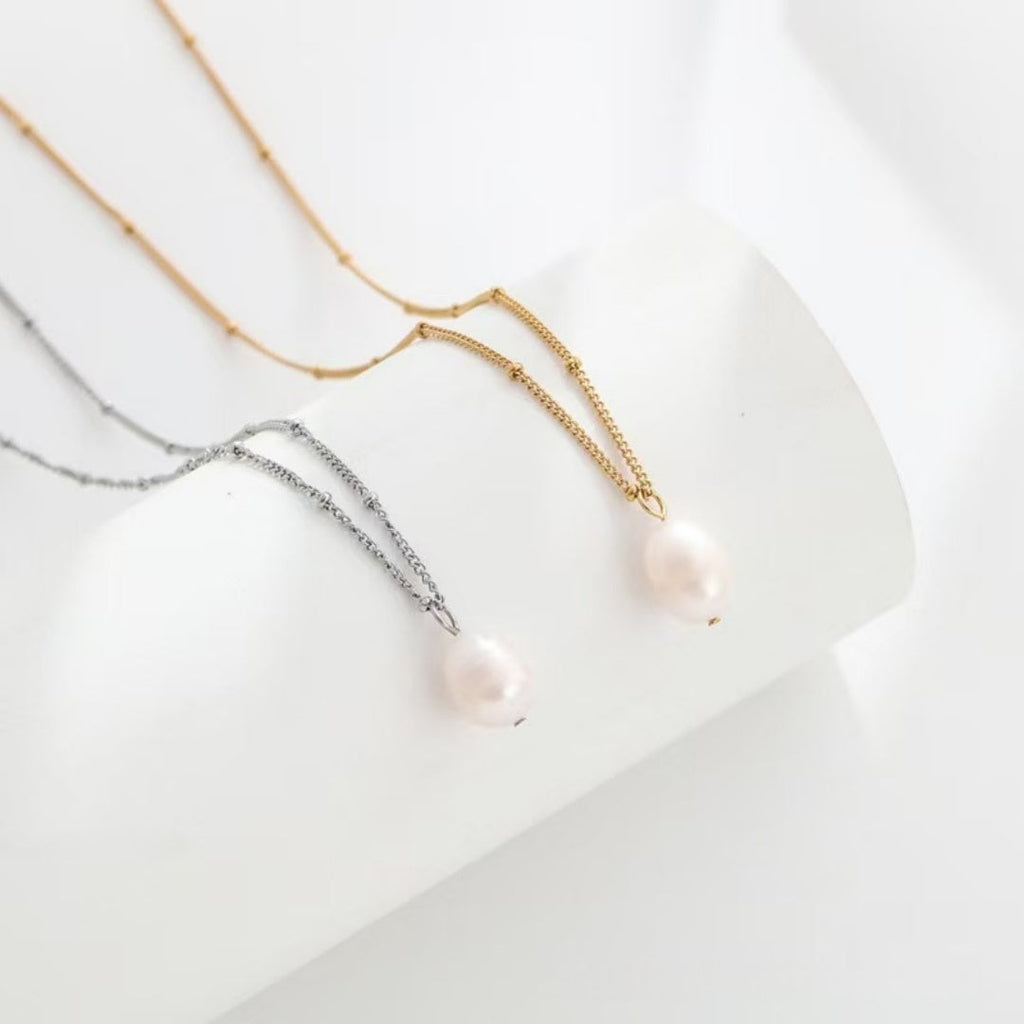 Titanium Steel Non Fading Necklace, Freshwater Pearl, Light Luxury, High-end Feel Vera Lux