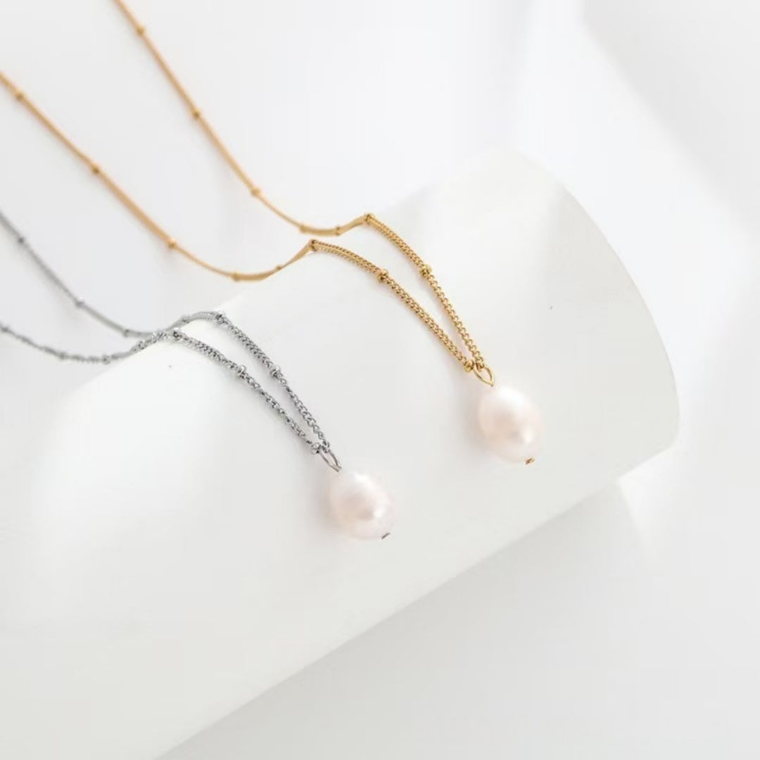 Titanium Steel Non Fading Necklace, Freshwater Pearl, Light Luxury, High-end Feel Vera Lux