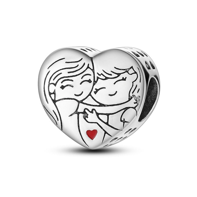Sisterhood Friendship PendantSilverplated Beaded Heart Bestie Gift Vera Lux