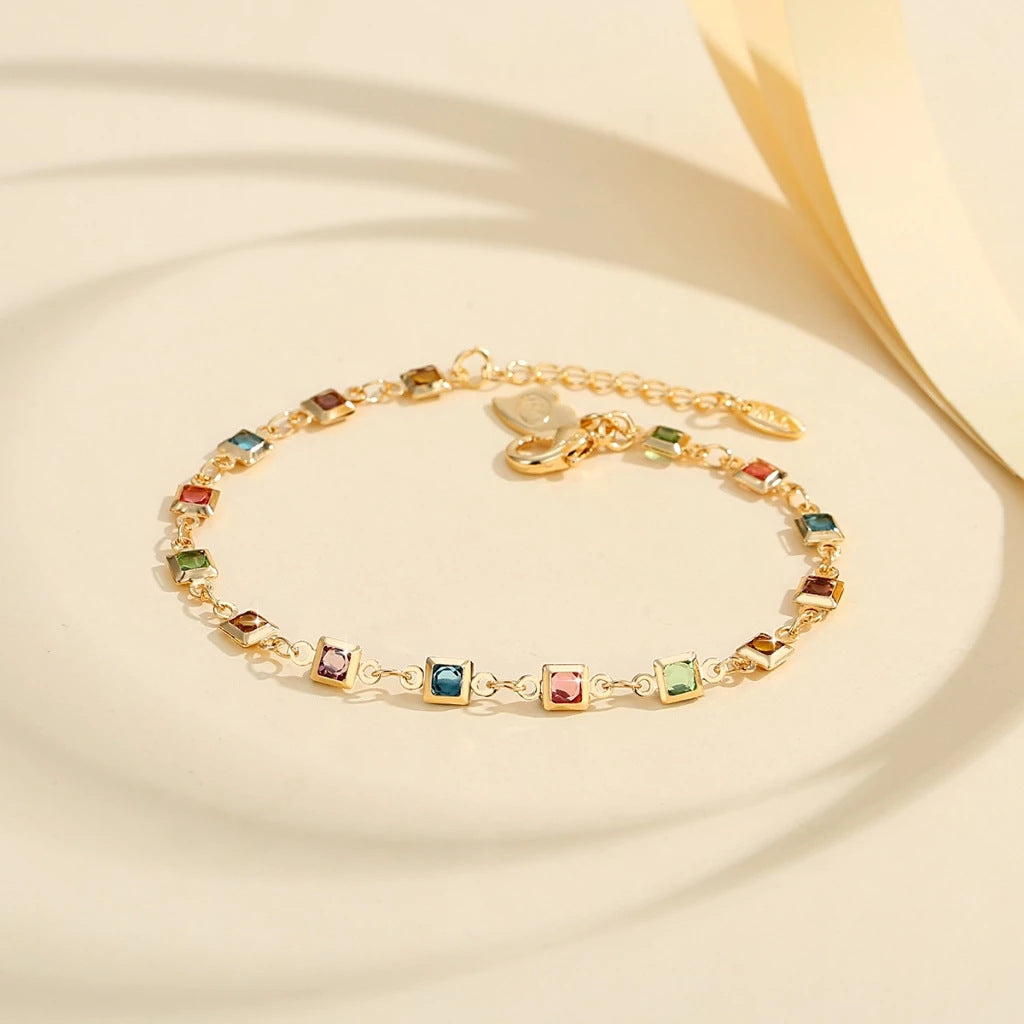 Multicolor Micro-Set Rainbow Zircon Bracelet Vera Lux