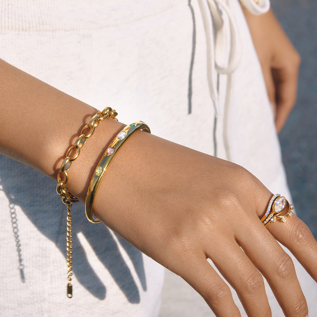 Colorful Zircon Open Bangle Collection Vera Lux