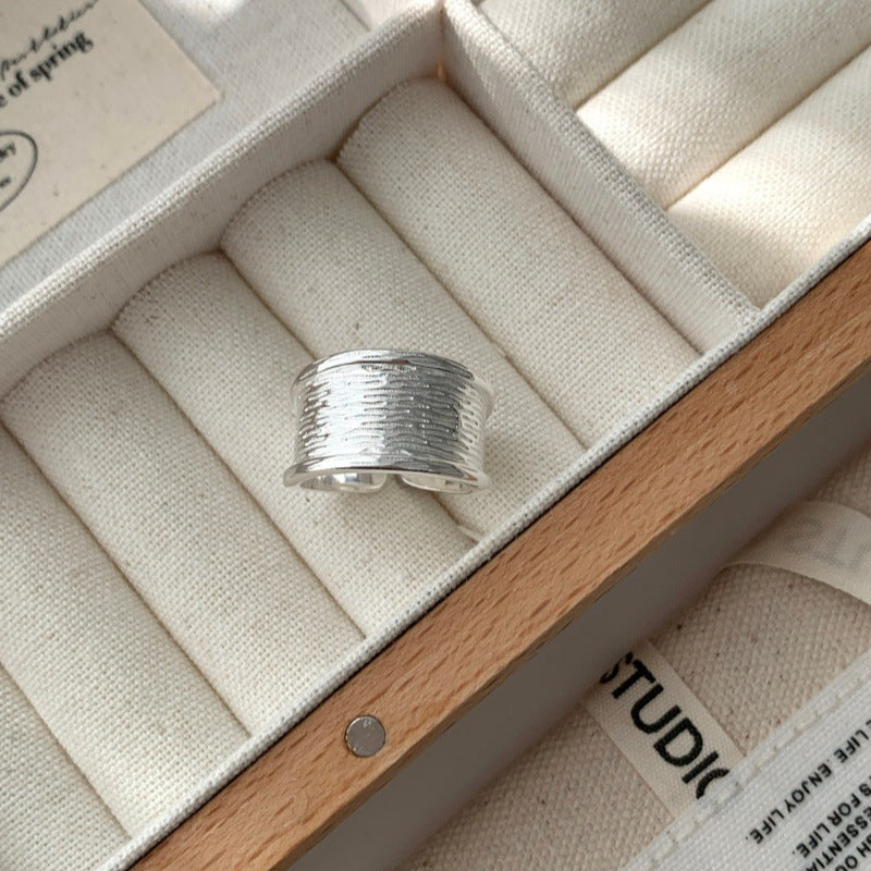 New Korean Style Wave Pattern Wide Band Ring For Women, Minimalist Irregular Cool Style, Versatile Finger Ring, Gift Ready Vera Lux