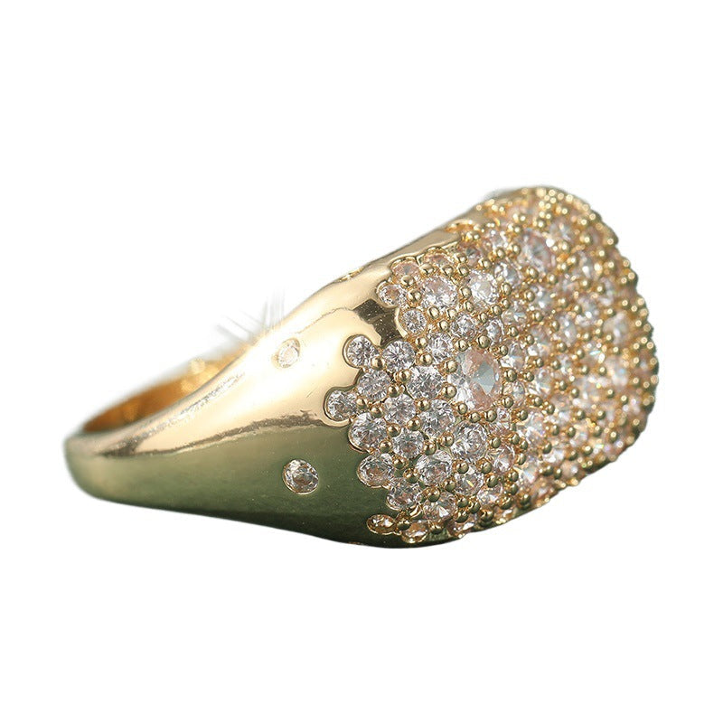 Synthetic Rainbow Zircon Ring Wedding Party Vera Lux