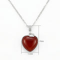 925 Sterling Silver Elegant Sterling Silver Heart Necklace with Vibrant Red Gemstone Pendant Vera Lux