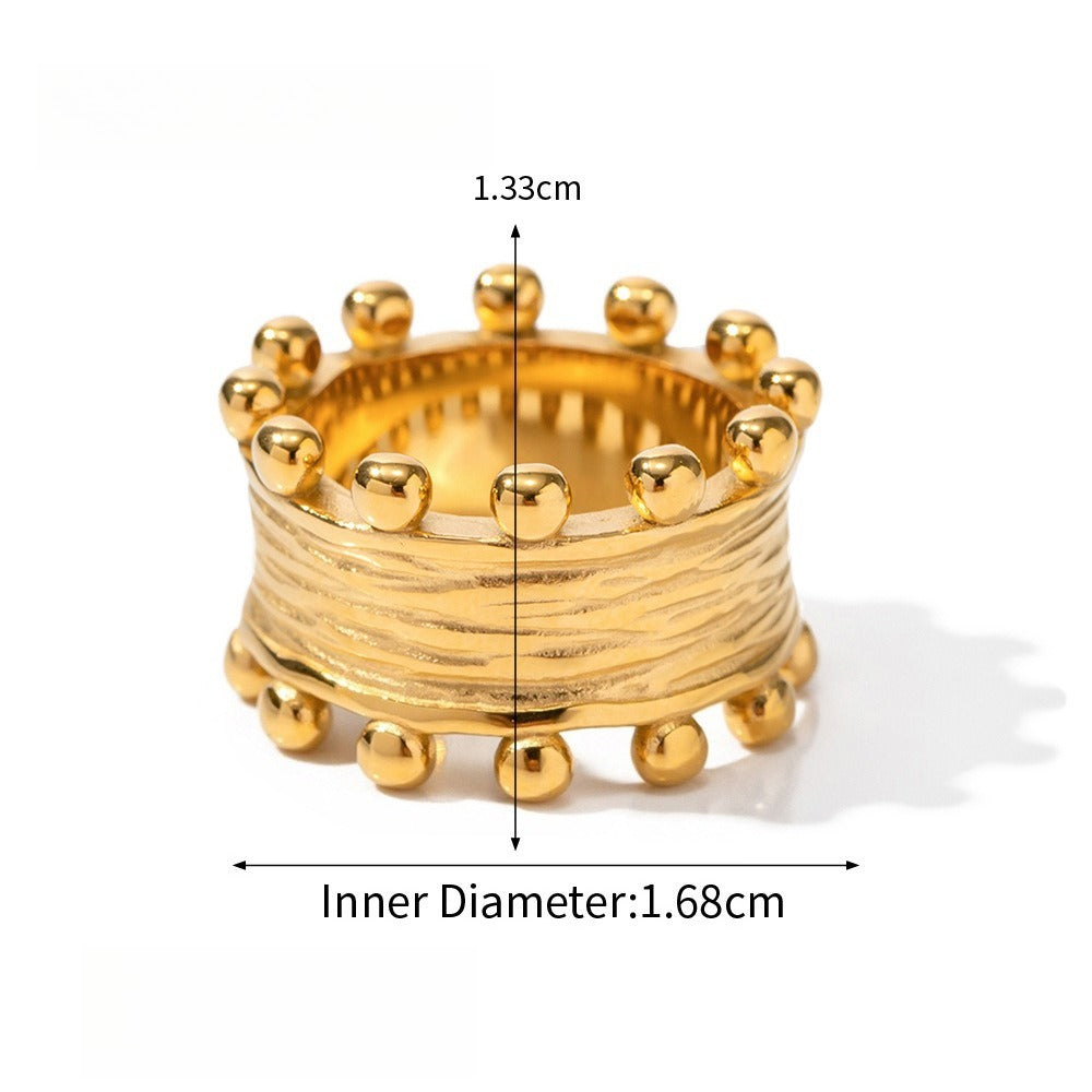 18K Gold Luxury Pearl Titanium Steel Ring Vera Lux