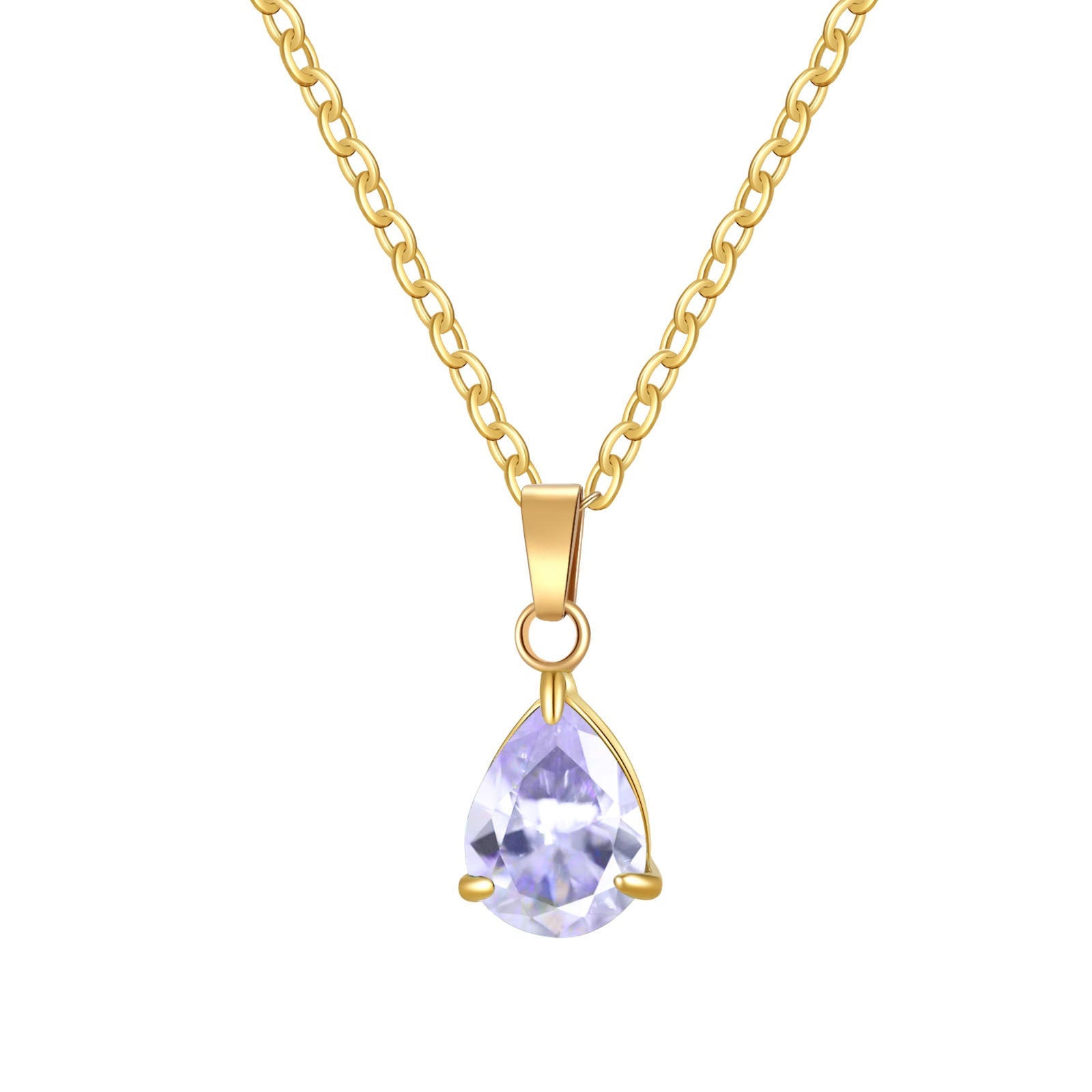 3A Water Drop Zircon Small Pendant Solitaire Pear-Shaped Zircon Womens Clavicle Chain Vera Lux