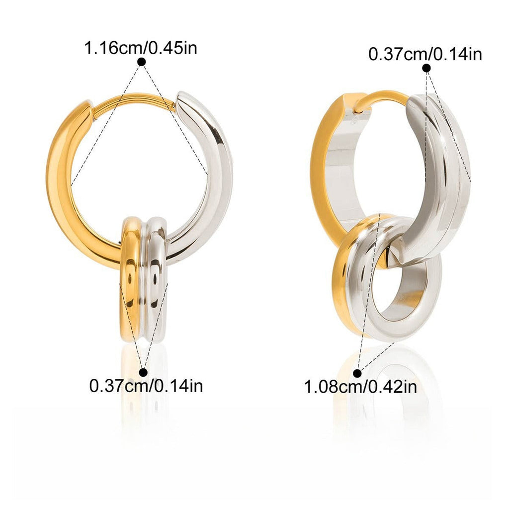 18K gold lightweight luxury double crossover hoop earrings Vera Lux