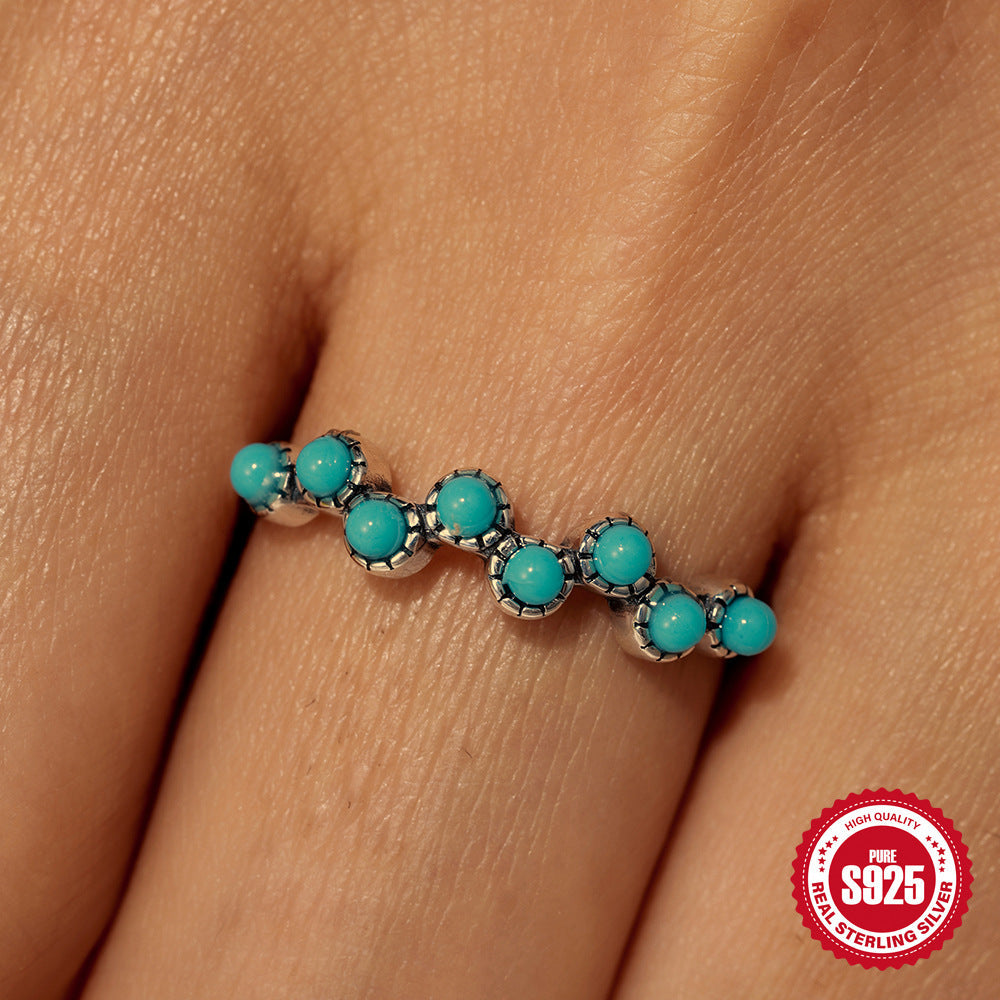 Lotus Turquoise Artistic Retro Fashionable All-match Vera Lux