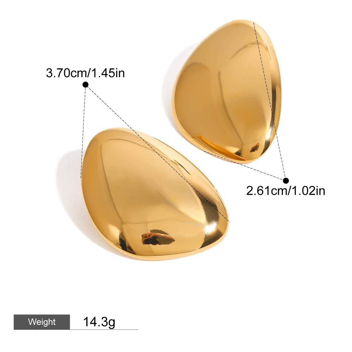 18k gold geometric design simple and versatile earrings Vera Lux