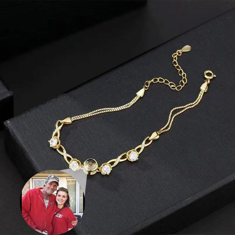 Customized Infinity Symbol Photo Projection Bracelet Vera Lux