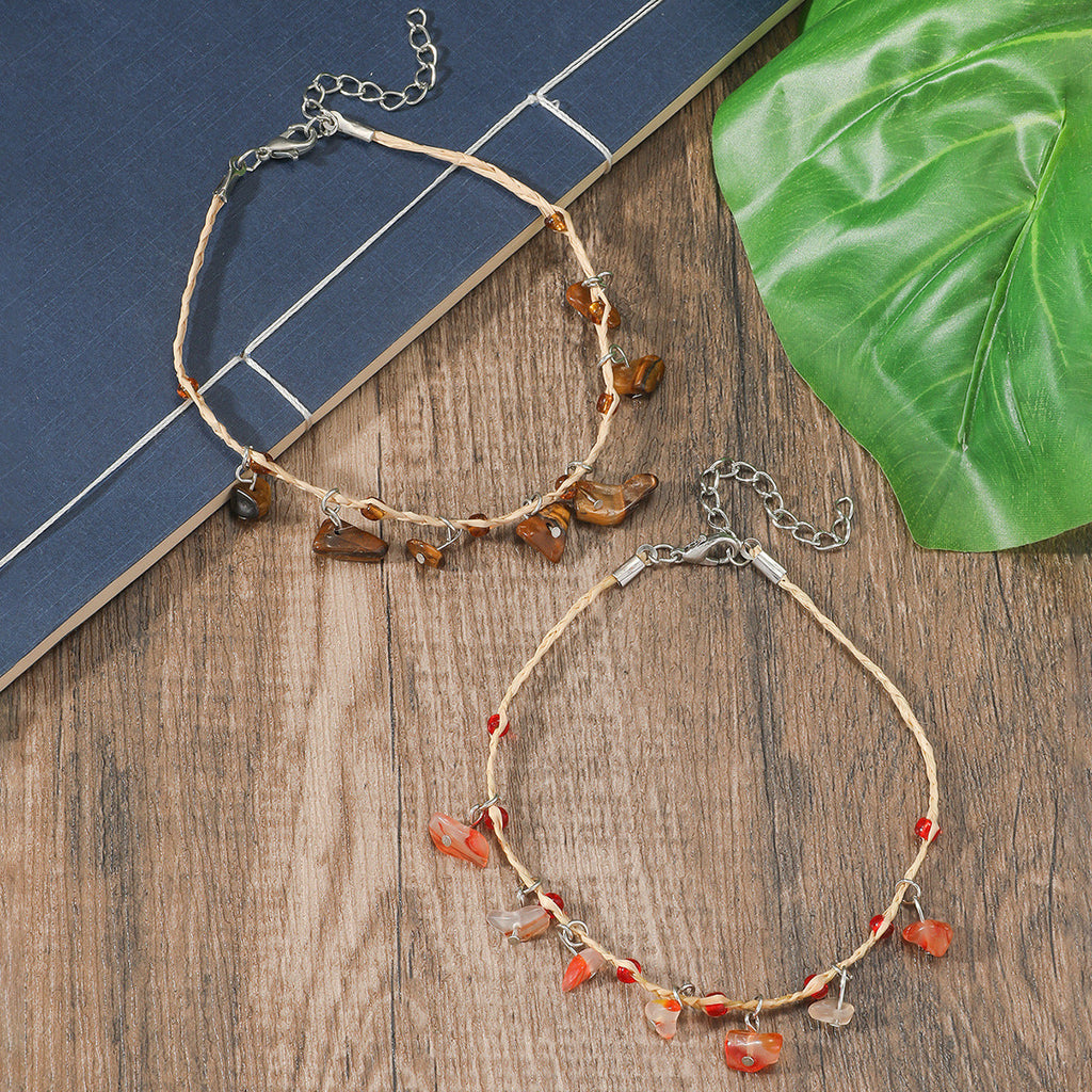 Bohemian Multicolor Pebble Anklet For Women Vera Lux