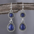 Retro Ethnic-Style Floral Waterdrop-Shaped Alloy Earrings Vera Lux