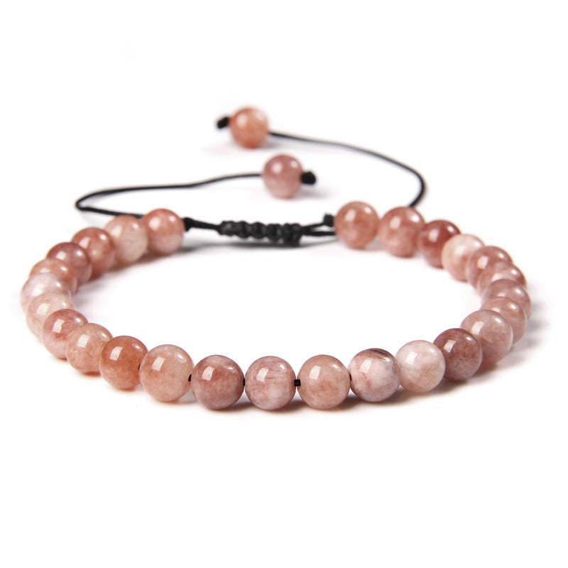 6mm Natural Stone Beads Womens Bracelet Yoga Energy Sports Vera Lux