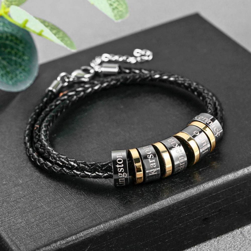 Men's Braided Leather Cord Bracelet Vera Lux