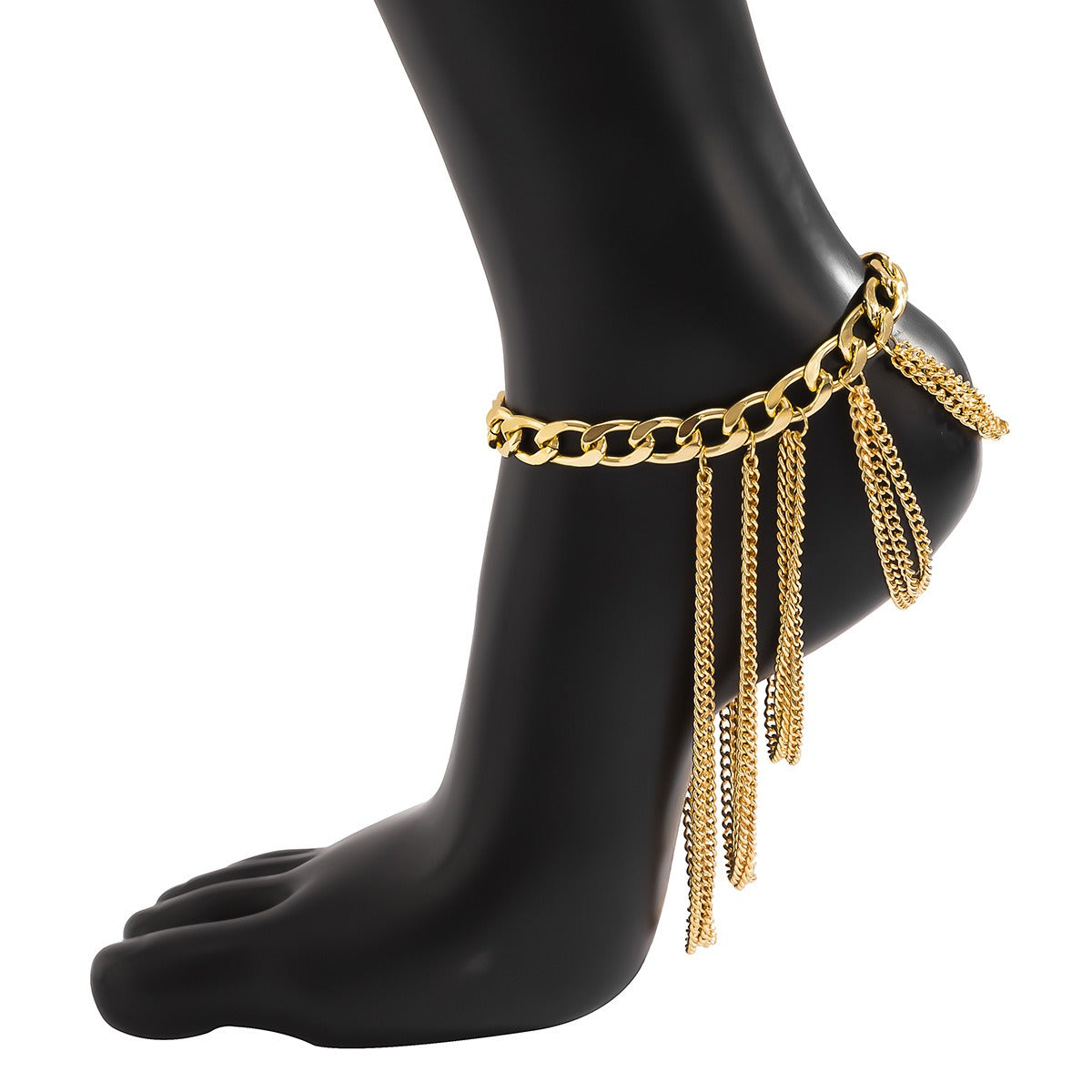 18K Gold Multi-layer Tassel Hip-Hop Anklet Vera Lux