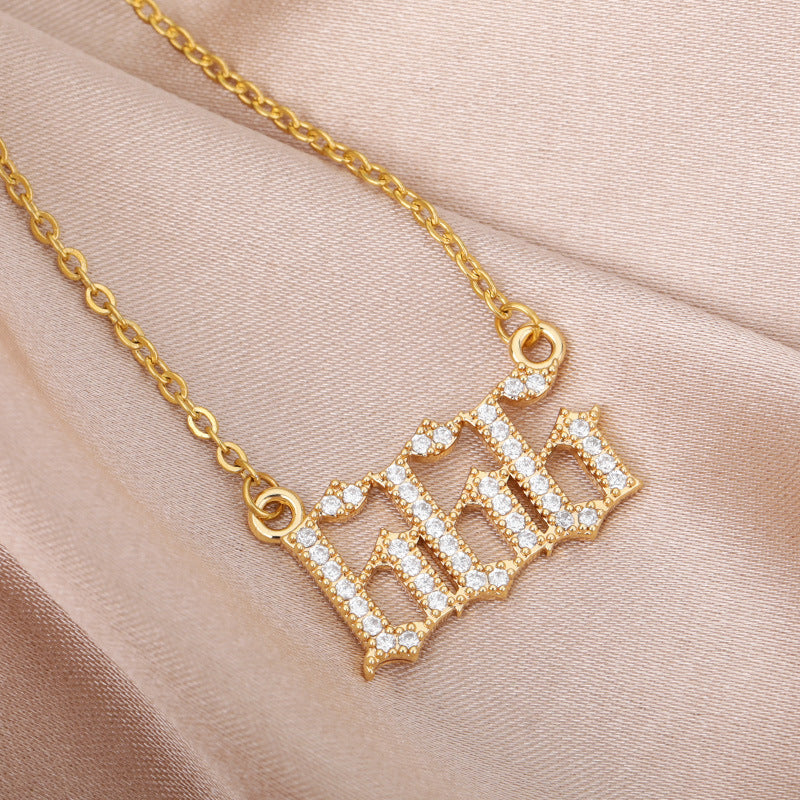 Digital Pendant Zircon Angel Number Necklace Vera Lux