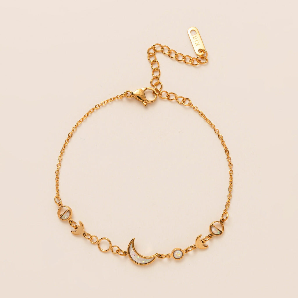 18k gold moon crescent gold-plated silver bracelet Vera Lux