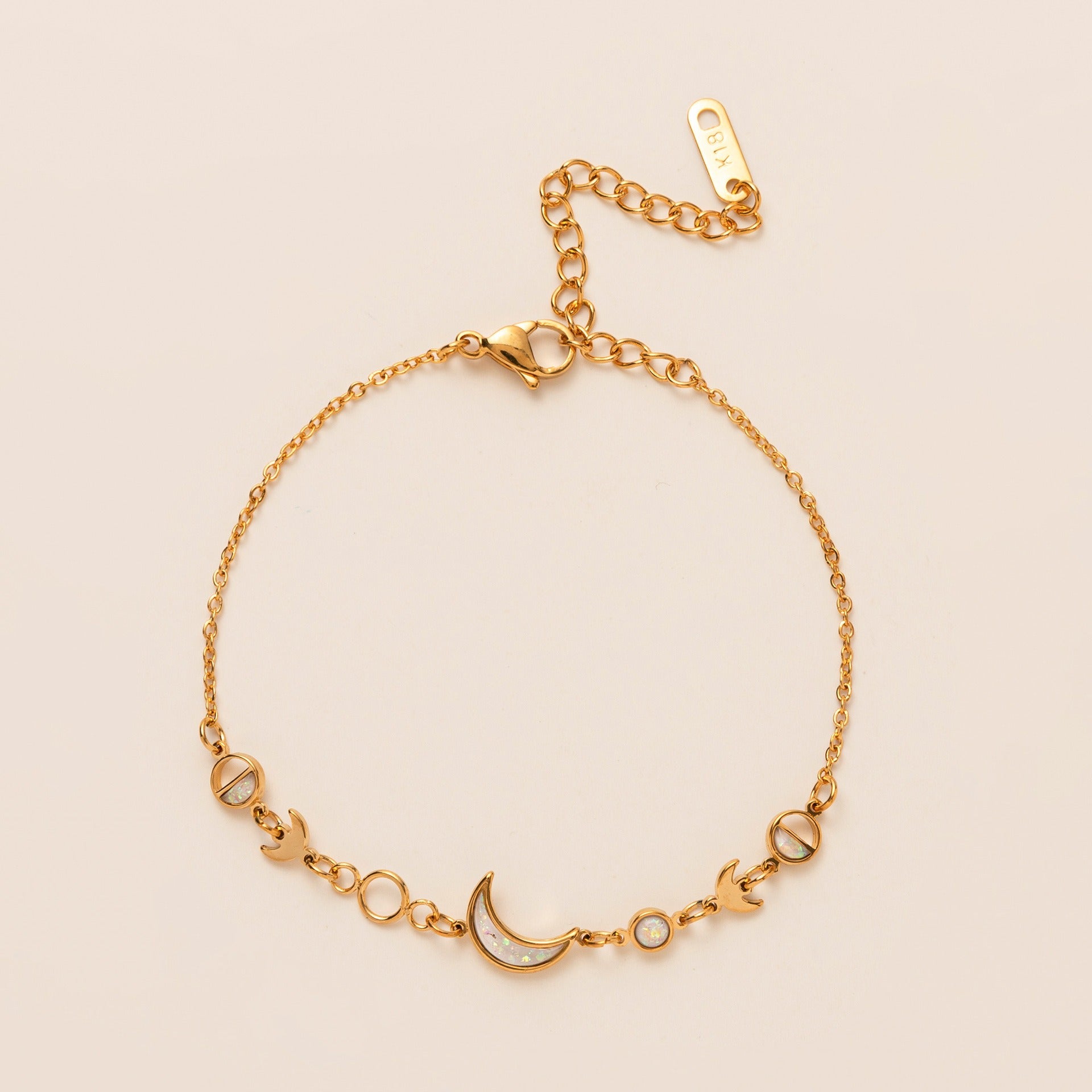 18k gold moon crescent gold-plated silver bracelet Vera Lux