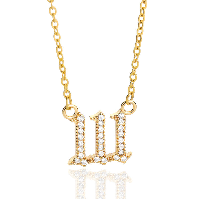 Digital Pendant Zircon Angel Number Necklace Vera Lux