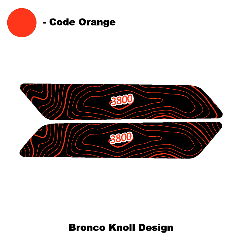 Topo Interior Rear Door Grab Handle Overlay Kit (Printed Series) - 2021+ Bronco 4 Door StickerFab