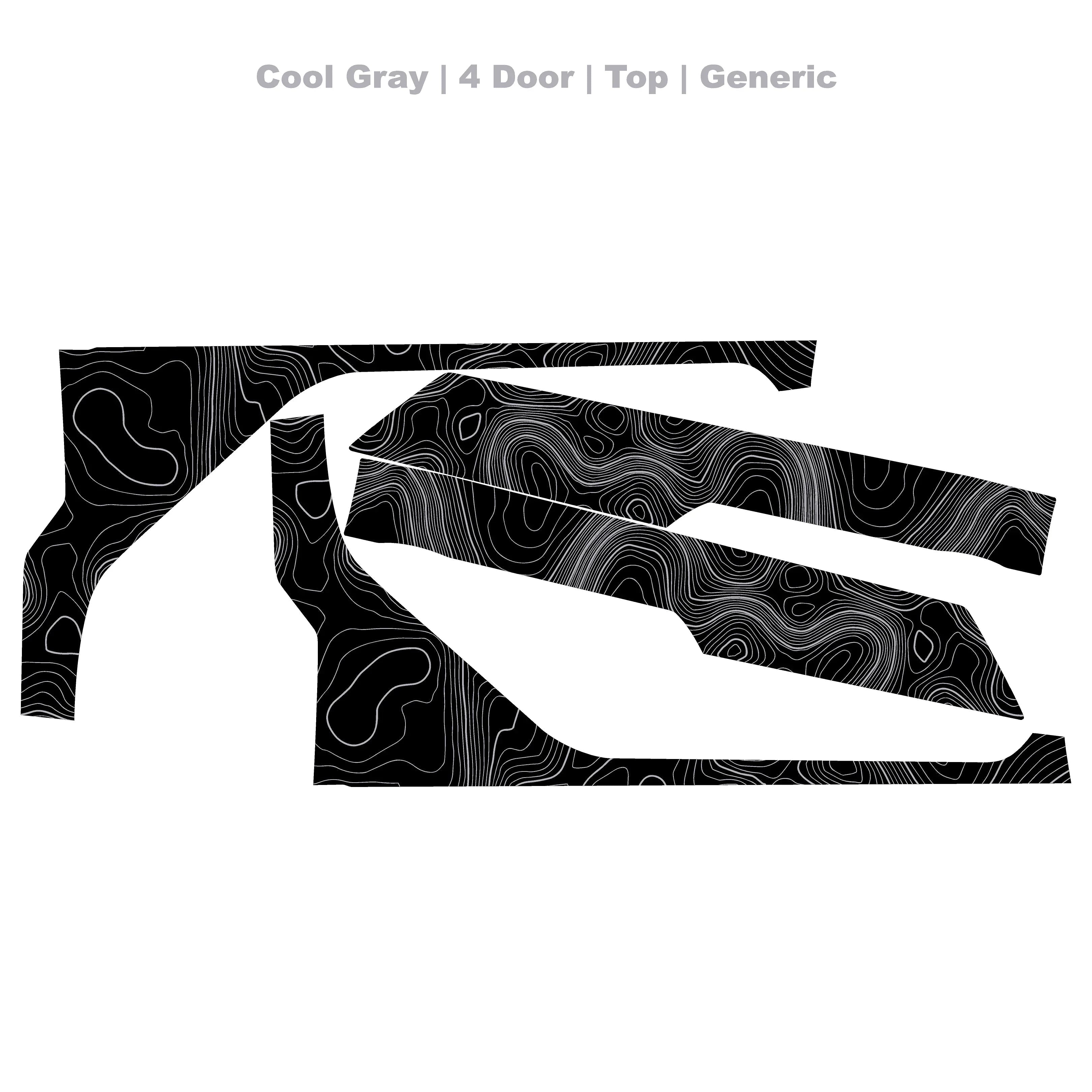 Topographic Upper Door Overlay Kit (Printed Series) - 2021+ Bronco 4 Door StickerFab