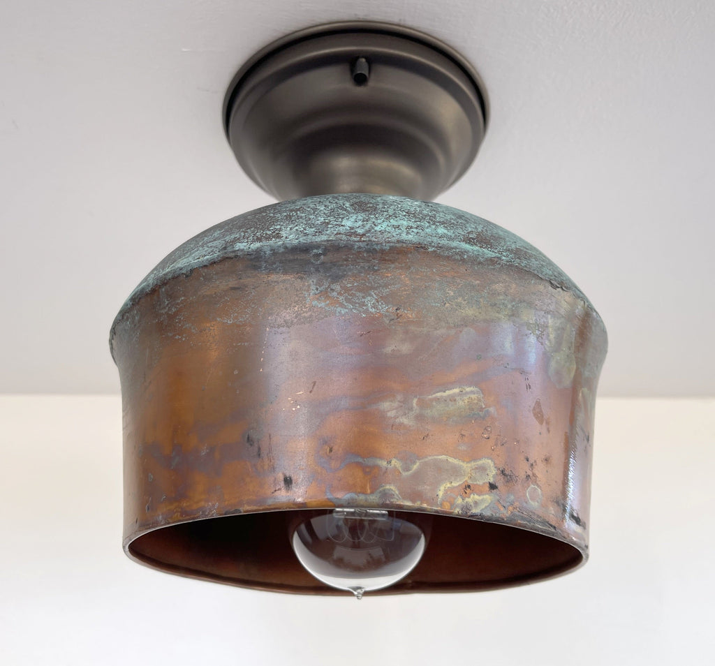 Handcrafted Copper Farmhouse Ceiling Light | 8.5" Flush Mount The Lamp Goods