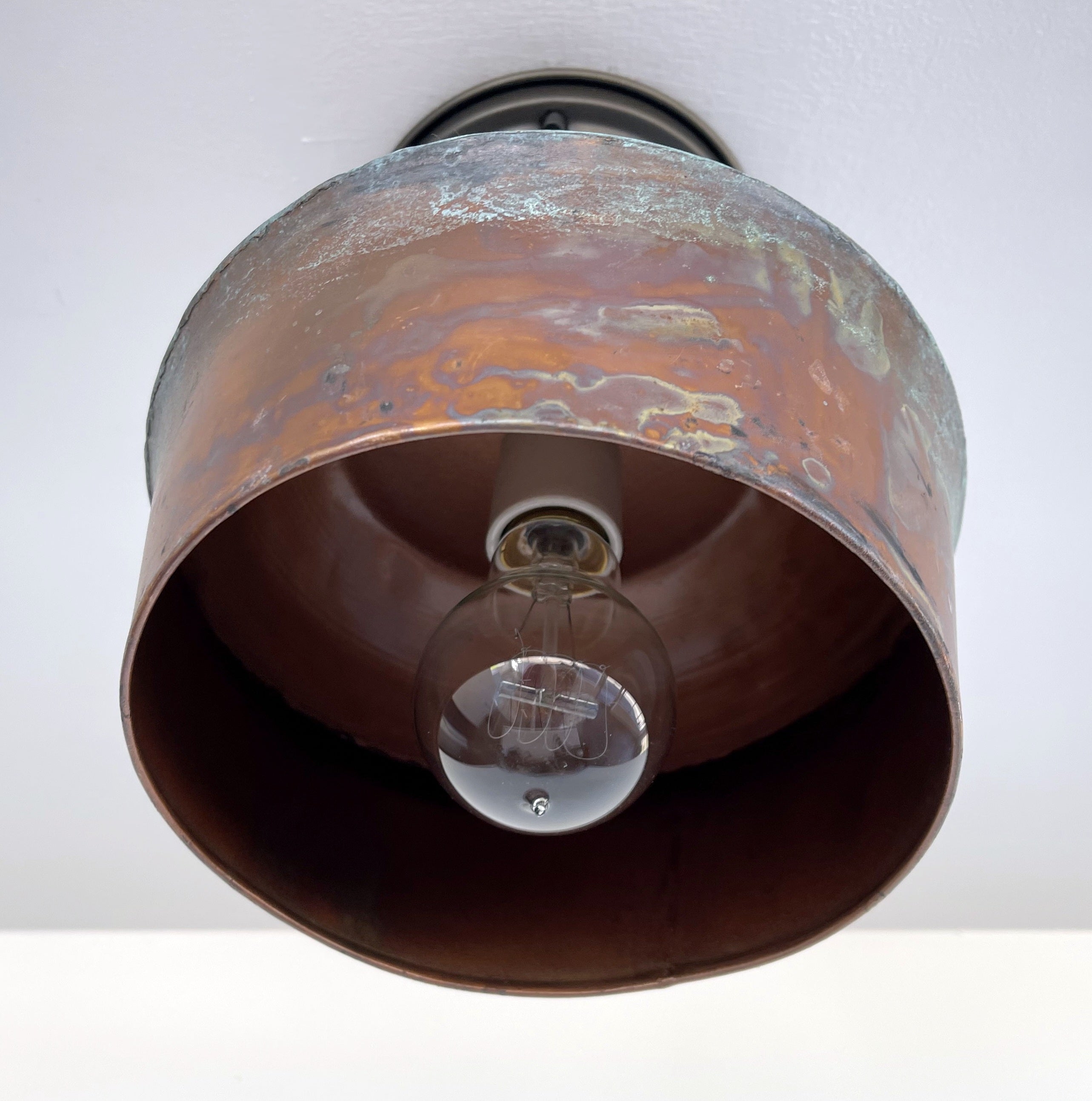 Handcrafted Copper Farmhouse Ceiling Light | 8.5" Flush Mount The Lamp Goods