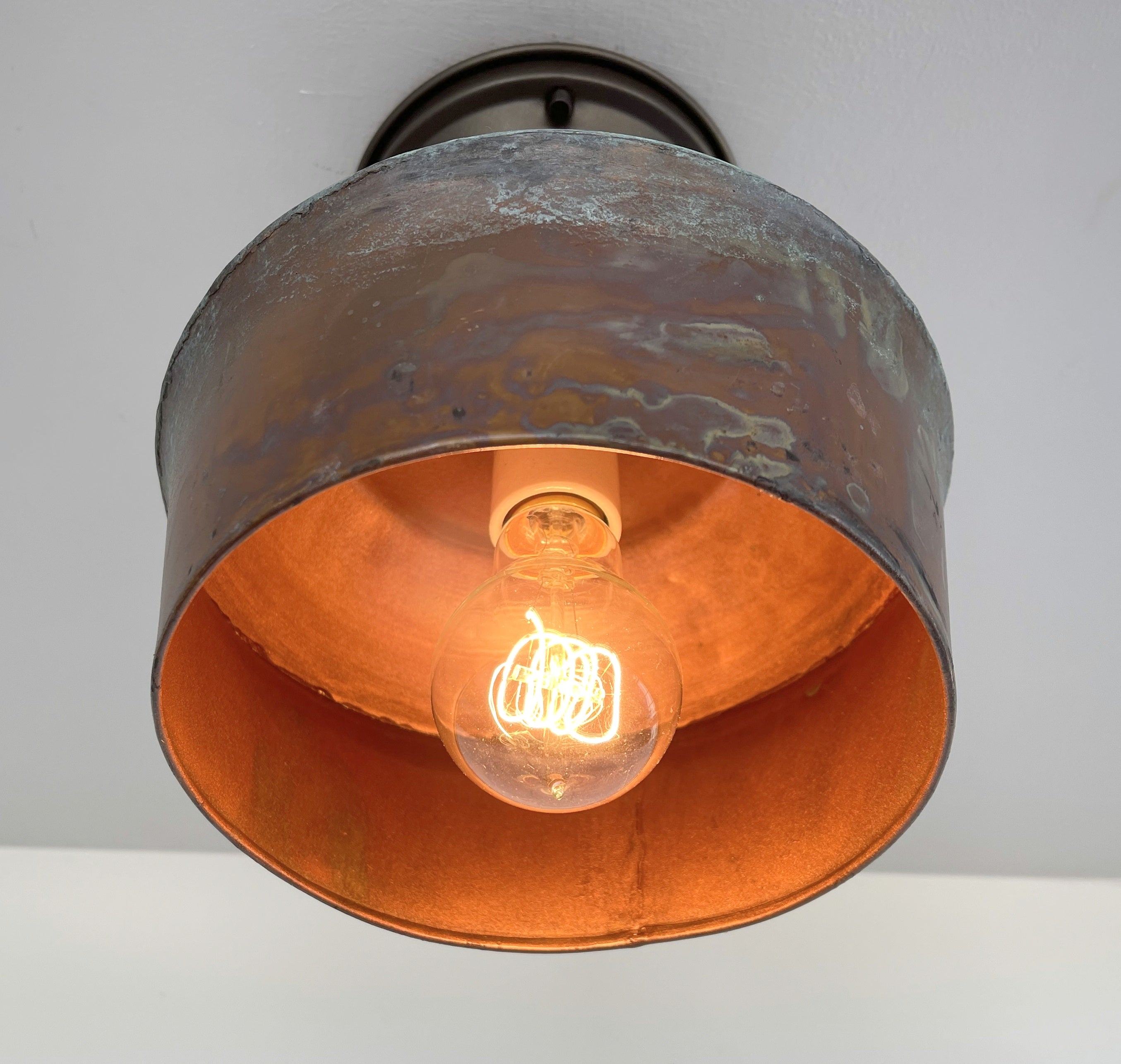 Handcrafted Copper Farmhouse Ceiling Light | 8.5" Flush Mount The Lamp Goods