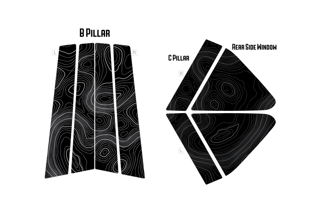 Topographic Map Pillar Overlays - 2024+ Crosstrek StickerFab