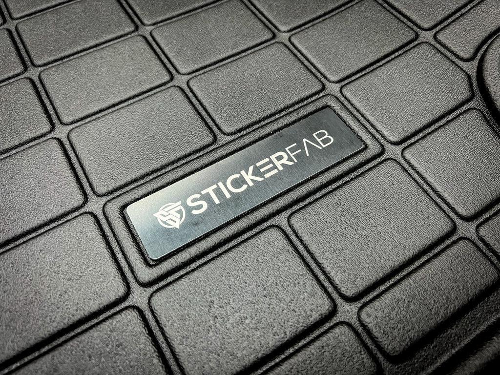Custom Weathertech Floor Mat Logo (Etched Metal) - Universal StickerFab
