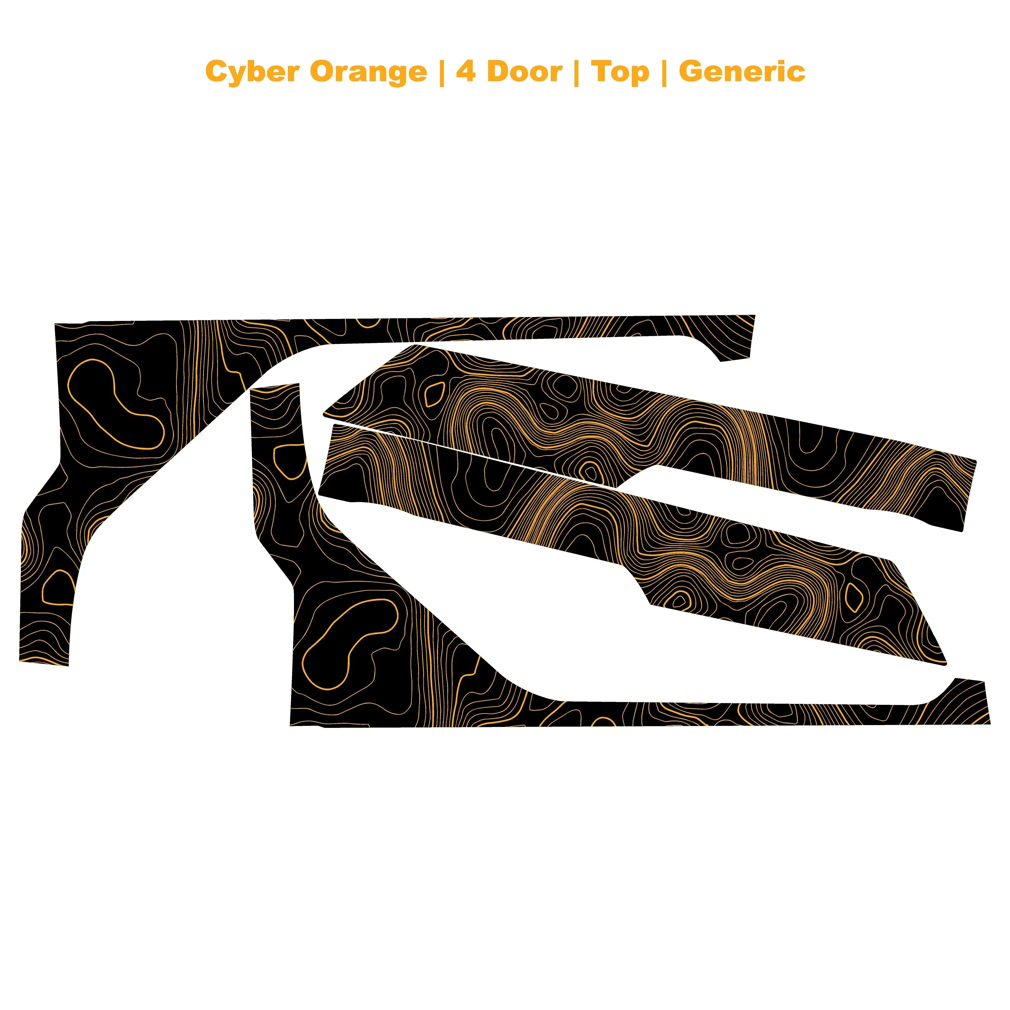 Topographic Upper Door Overlay Kit (Printed Series) - 2021+ Bronco 4 Door StickerFab