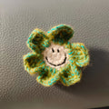 Knitted brooch-Flower style-Olive green-1 piece Vera Lux