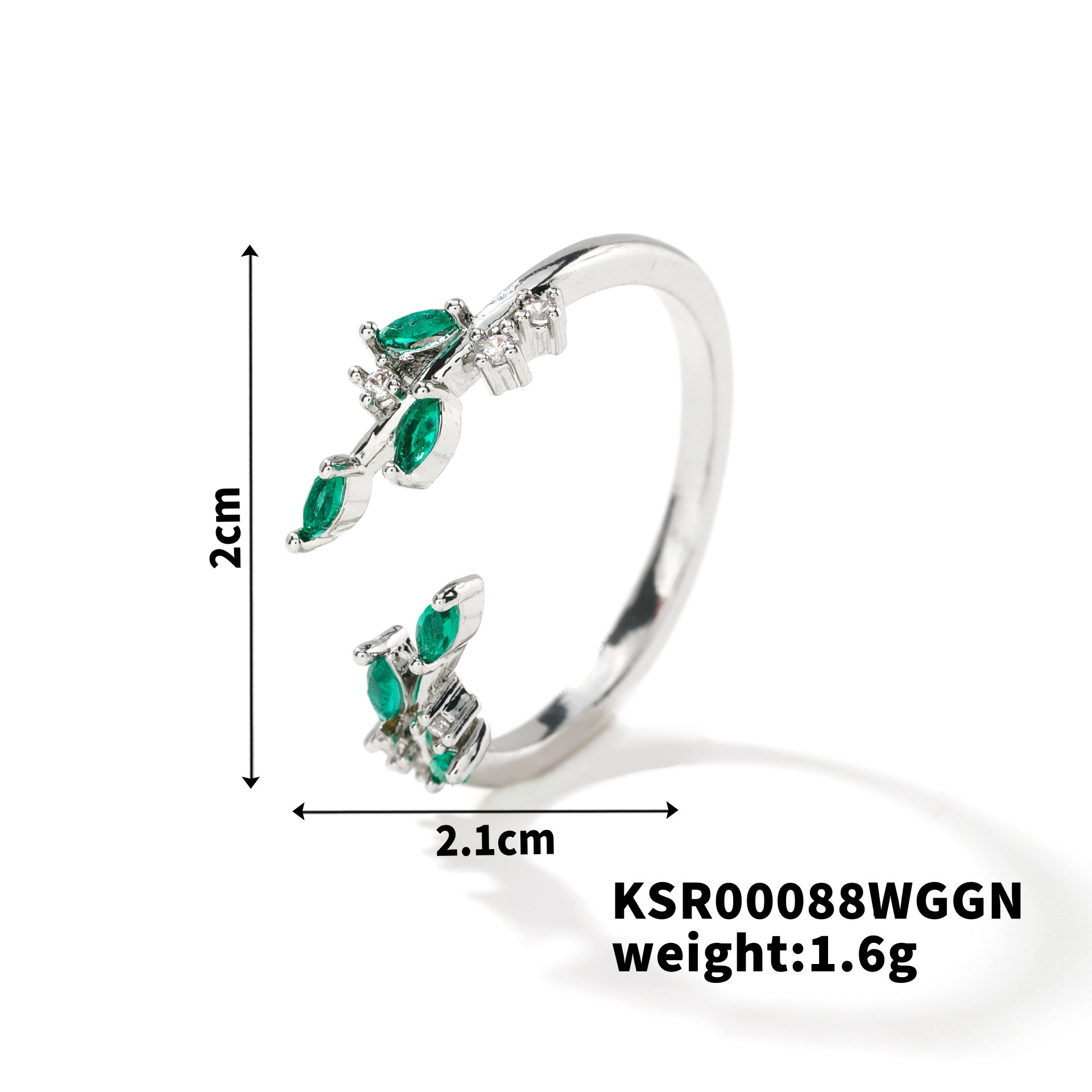 Womens Personality Leaf Ring Vera Lux