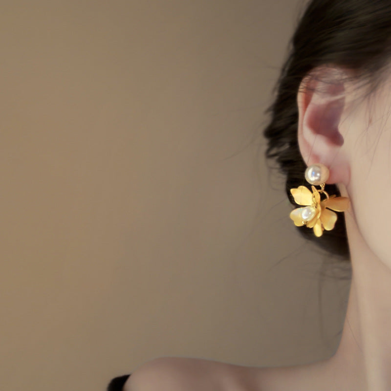 Freshwater Pearl Flower Earrings For Women Vera Lux