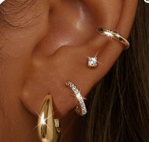 18K Solid Gold Copper Earrings With Zirconia Setting Vera Lux