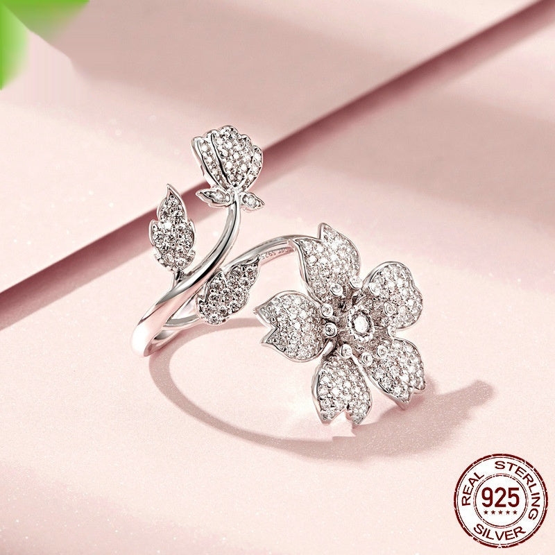 Cherry Blossom Open Adjustable Ring Vera Lux