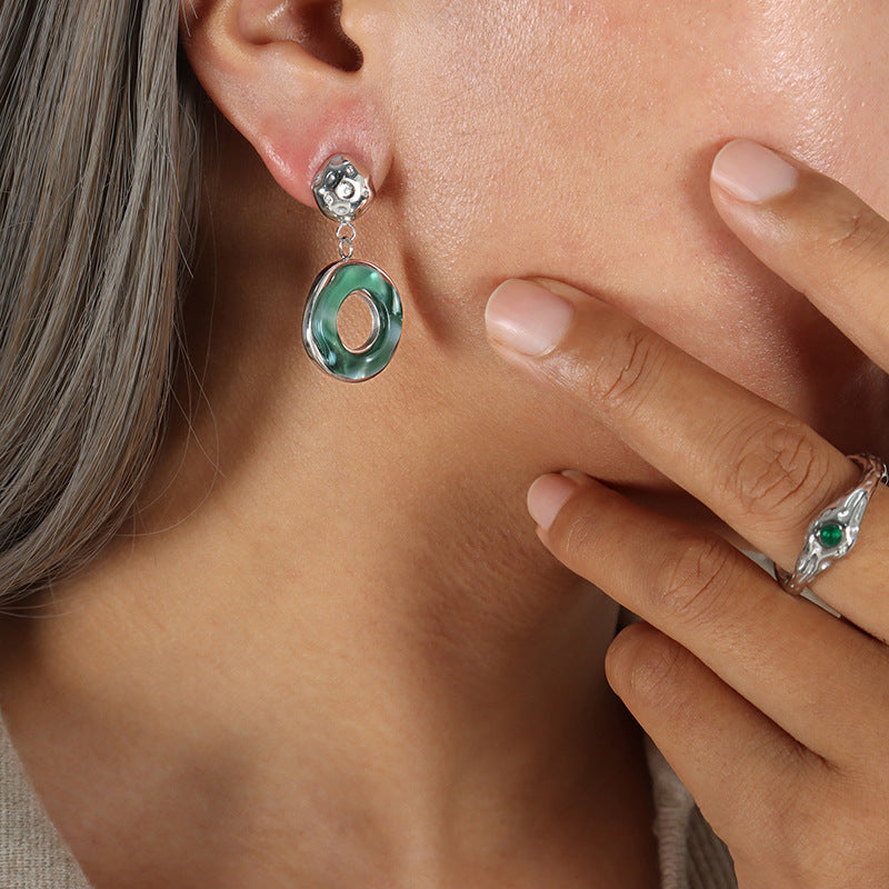 Chinese-style Imperial Court Inspired Versatile Emerald-zircon Earrings Vera Lux