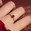 Peridot Vintage Gorgeous Heavy Industry Light Luxury Zircon Full Diamond Ring, Stackable New Style, Shiny Marquise & Round Cut Vera Lux