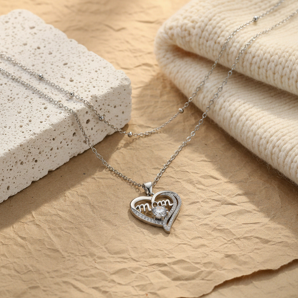 High-End Heart-Shaped Double-Layer Necklace For Layering Vera Lux