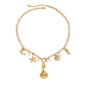 18K gold ocean element with texture design exquisite fashion necklace Vera Lux