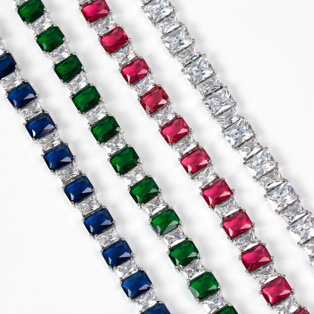 Enamel-Accented Square Micro-Pavé Zircon Bracelet Vera Lux