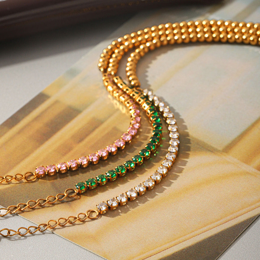 18k Gold-colored Stainless Steel Zircon Bracelet That Wont Fade Vera Lux