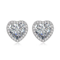 White Copper Heart-shaped Earrings Ornaments Vera Lux