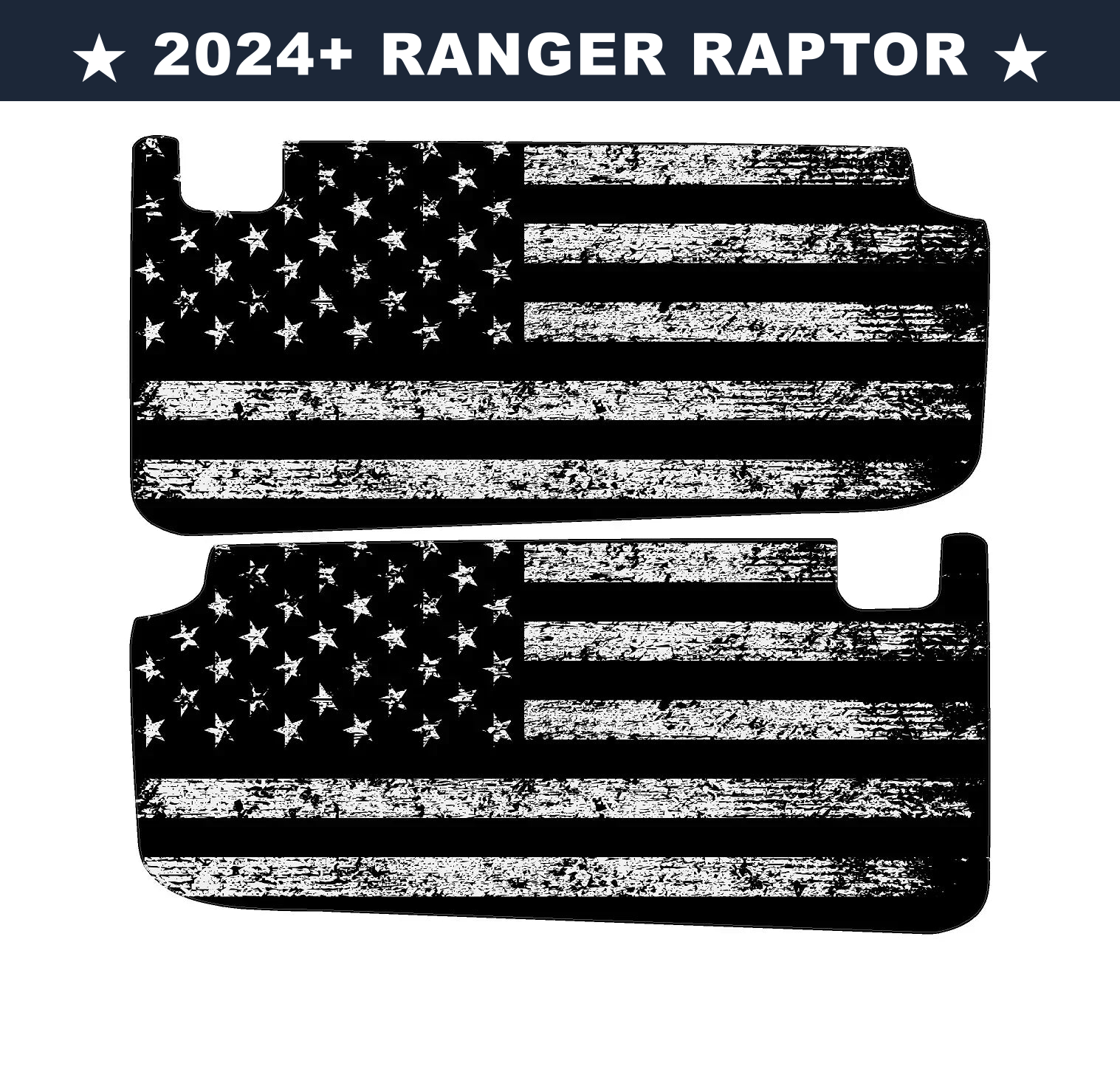 Freedom Series Sun Visor Overlays (Printed Series) - 2024+ Ranger Raptor (with Homelink) StickerFab