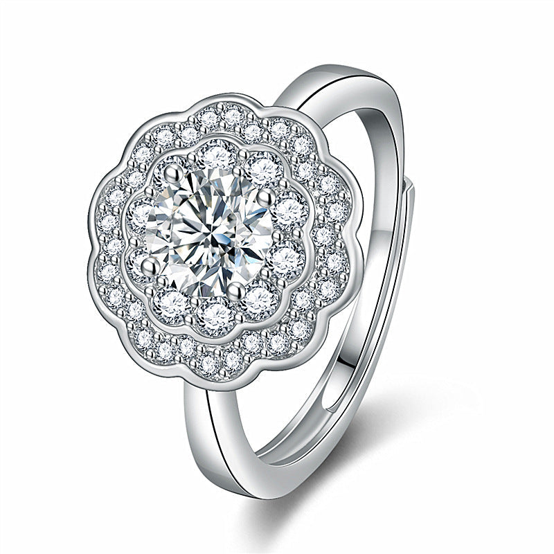 Double Layer Floral Plum Blossom Ring Vera Lux