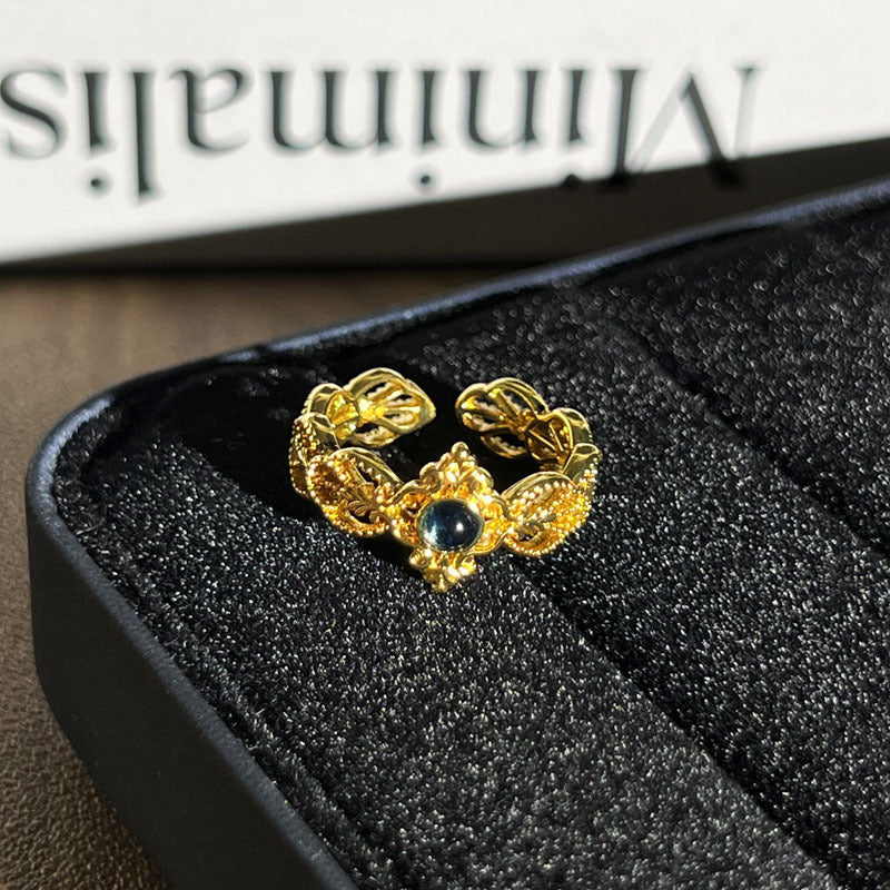 Retro Cold Tone Geometric Micro Rhinestone Paved Open Ring, Unique Niche Design Fashion Finger Jewelry, Versatile Trendy Accessory For Women Daily Wear Vera Lux