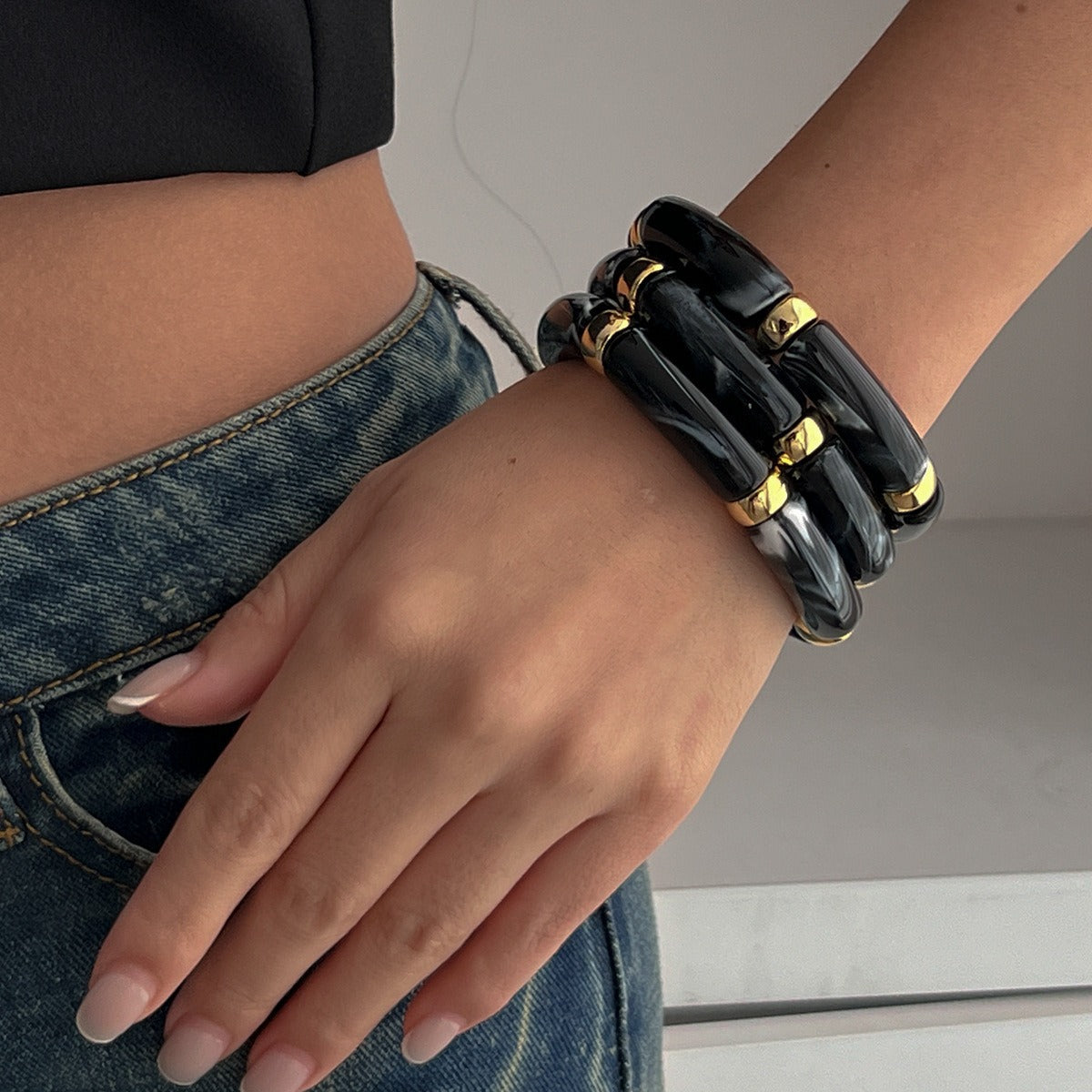 Light luxury ins style beaded bamboo bracelet Vera Lux