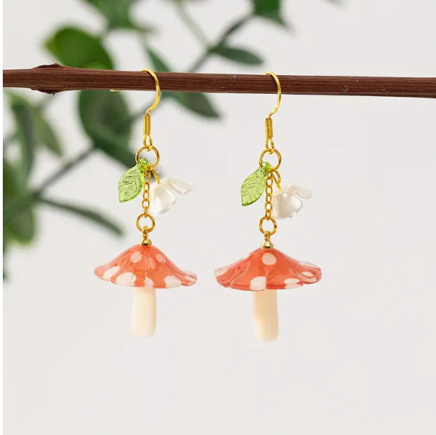 Chinese Advanced Color Creative Plant Pendant Earrings Vera Lux