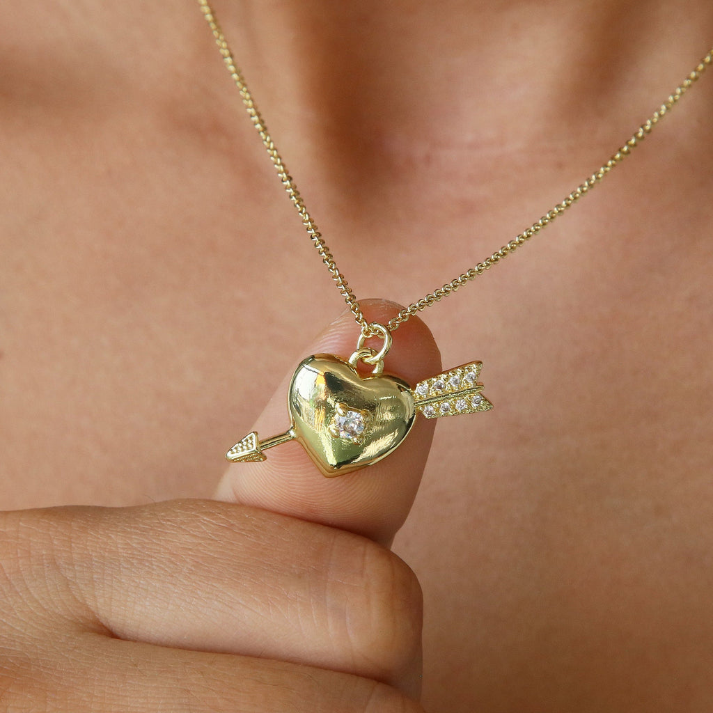 Heart-shaped Fashionable Delicate Clavicle-length Pendant Necklace Vera Lux